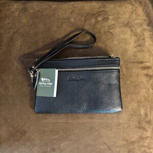 Spring Step Black Leather Wristlet - NWT
